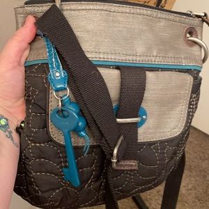 Fossil bag turquoise brown crossbody bag